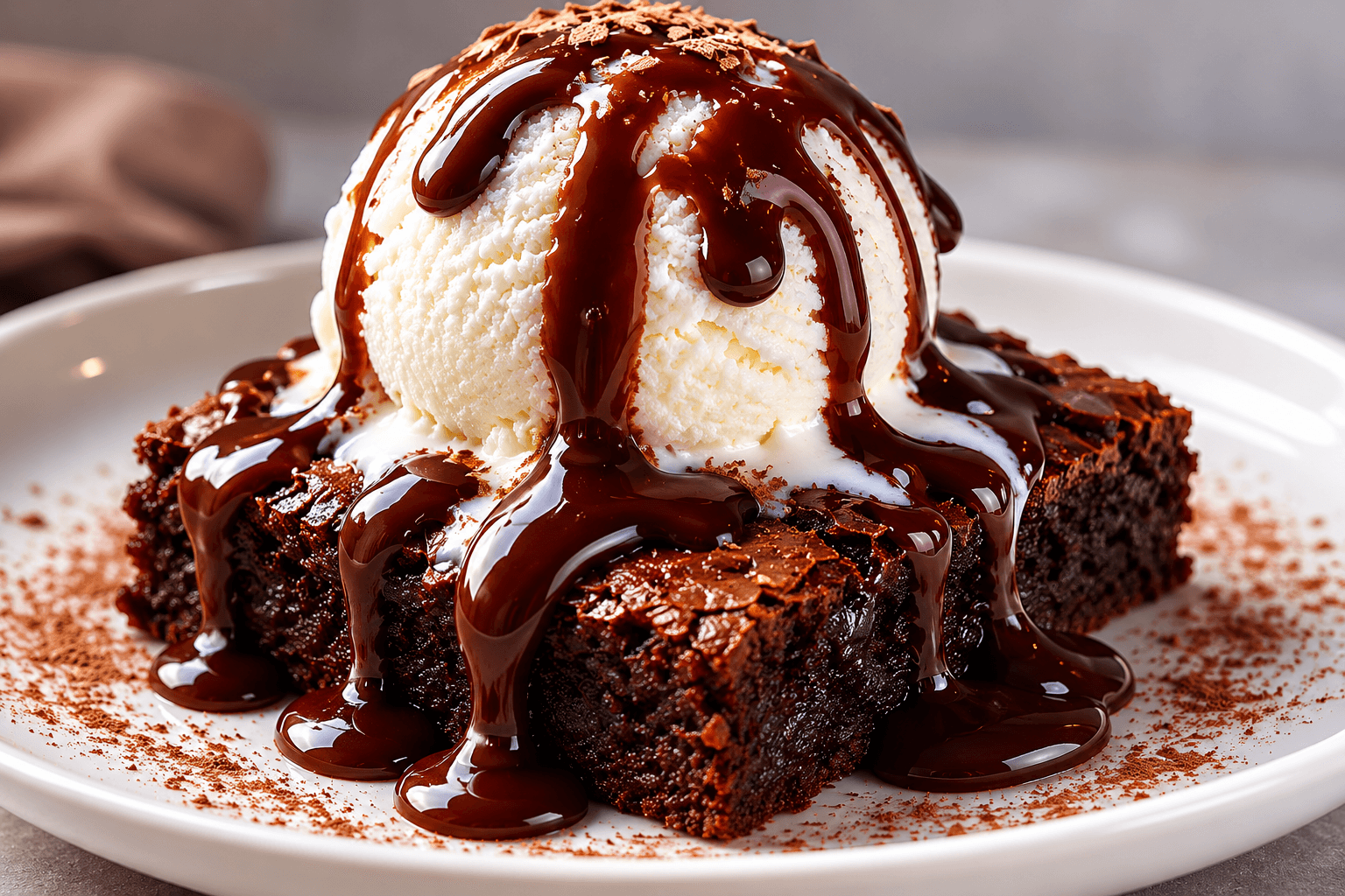 Brownie con helado